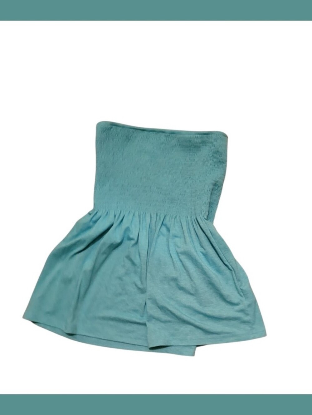Strapless Smocked Aqua Blue Women's Skirt
